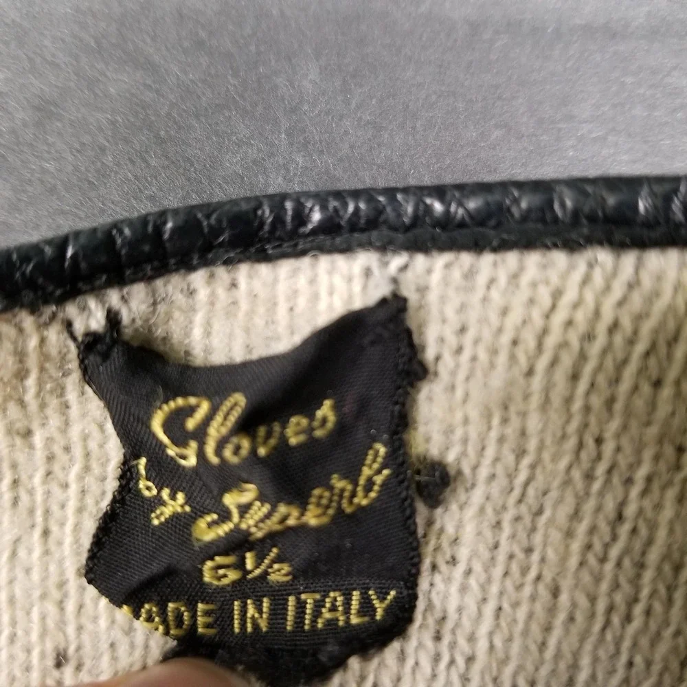 Gloves by Superb Vintage Black Leather Gloves Made in‎ Italy Size 6.5